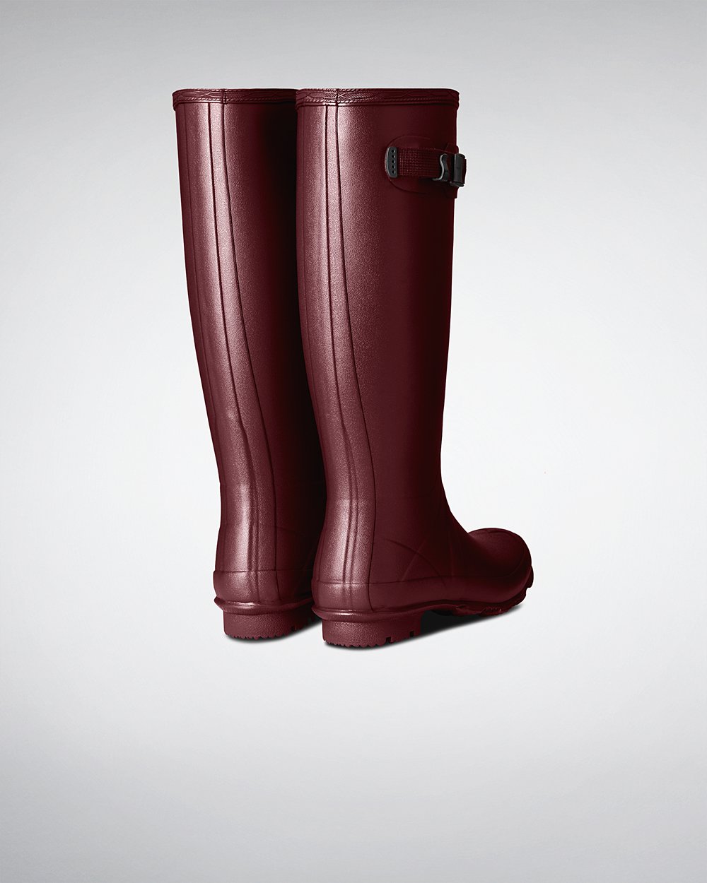 Bottes Hautes de Pluie Hunter Norris Field Neoprene Lined Femme Violette Rouge KUZBTEN-68